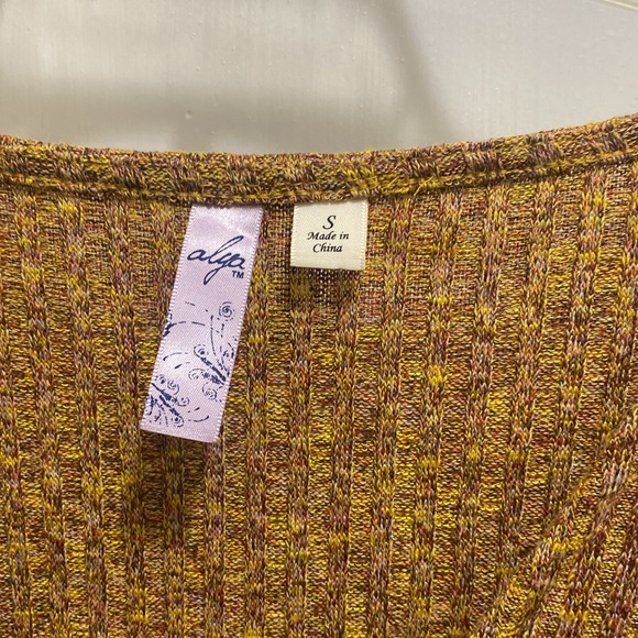 NWT Alya Sherlyn Button Down Knit Dress SZ S Multicolor Button Down Long Sleeve - Picture 3 of 15